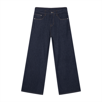 Men's Loose Fit Wide Leg Jeans in navy blue