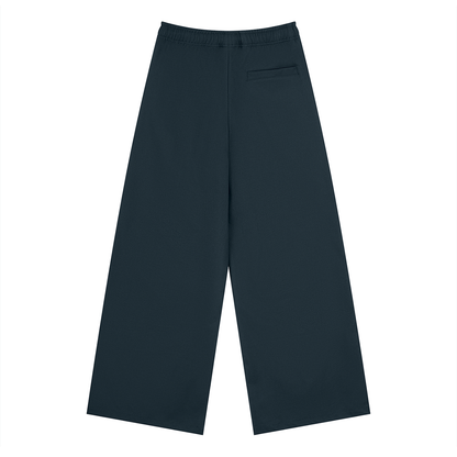 Men's Loose Straight Leg Pants in navy blue, alternate angle