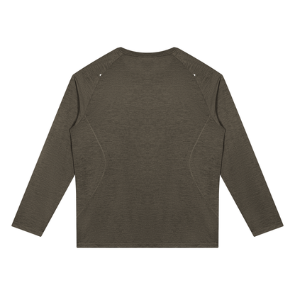 Men's Paneled Performance T-Shirt in brown, alternate angle