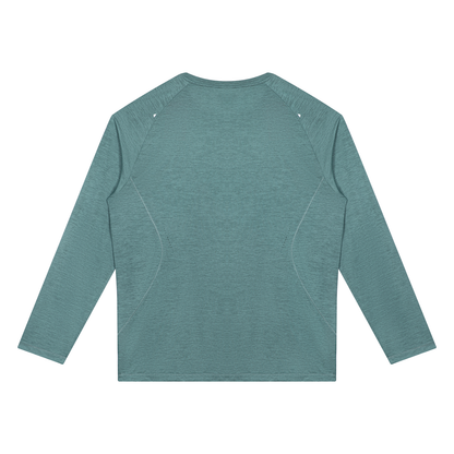 Men's Paneled Performance T-Shirt in teal green, alternate angle