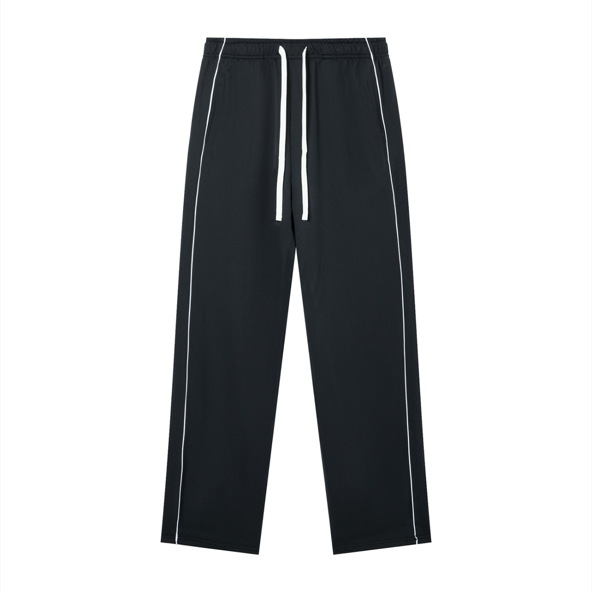 Men's Piping Straight Leg Sweatpants in black