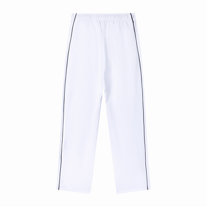 Men's Piping Straight Leg Sweatpants in white, alternate angle