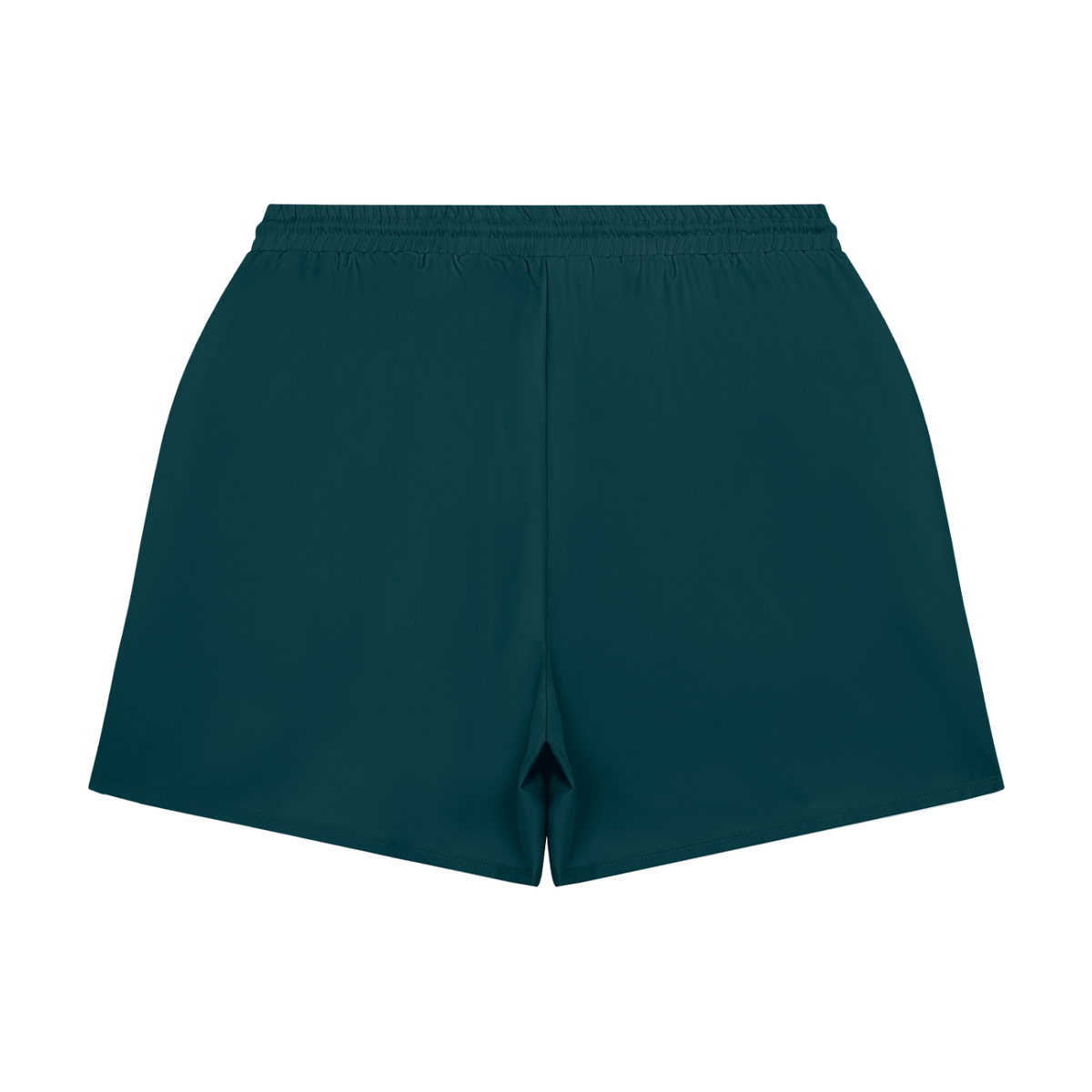 Men's Pocketed Compression-Lined Performance Shorts in deep teal, alternate angle