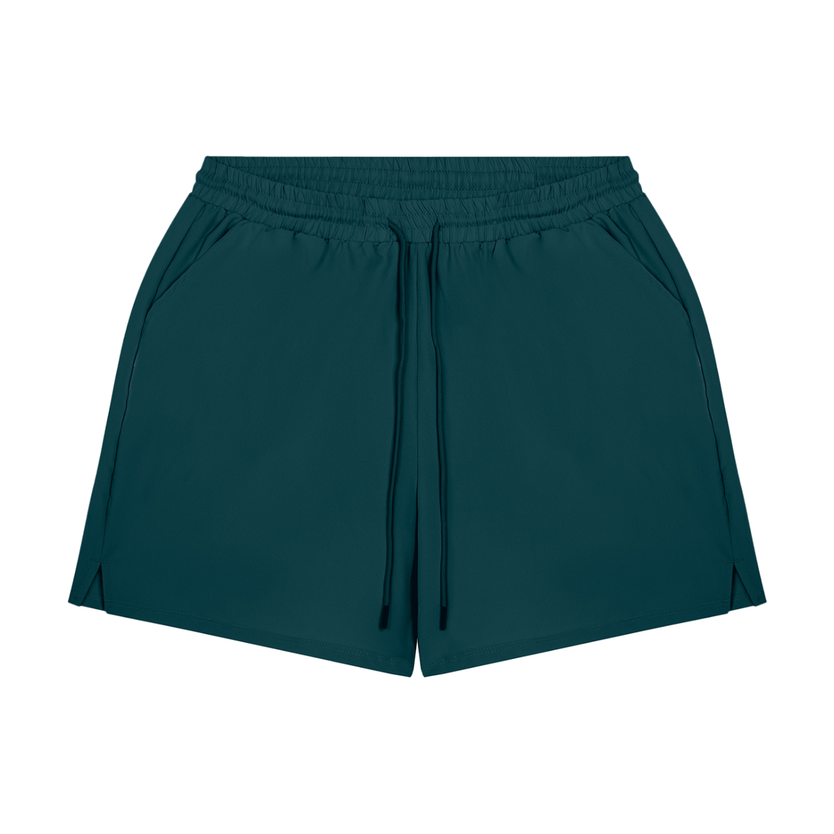 Men's Pocketed Compression-Lined Performance Shorts in deep teal