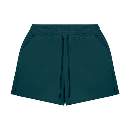 Men's Pocketed Compression-Lined Performance Shorts in deep teal