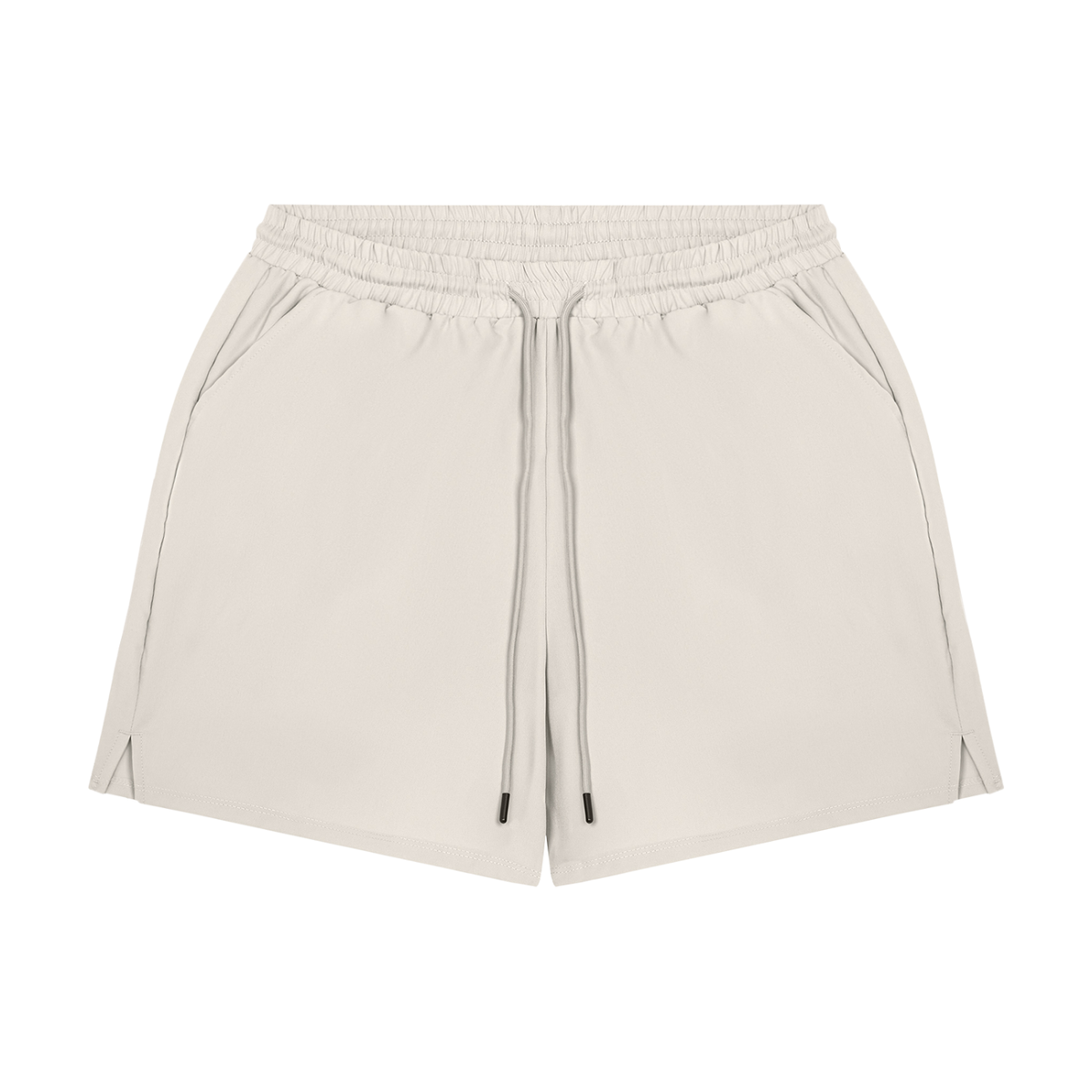 Men's Pocketed Compression-Lined Performance Shorts in pale khaki