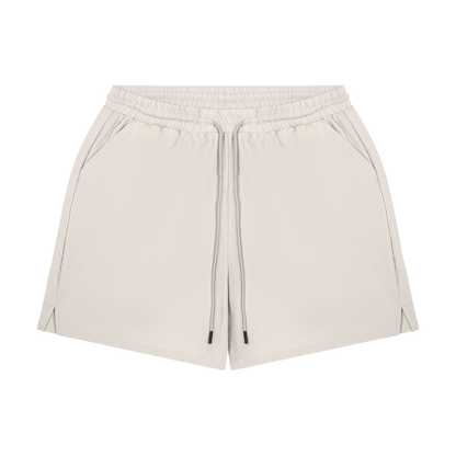 Men's Pocketed Compression-Lined Performance Shorts in pale khaki