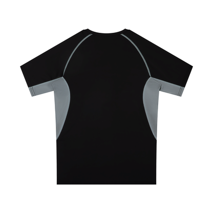 Men's Raglan Panel Training T-Shirt in black with gray, alternate angle