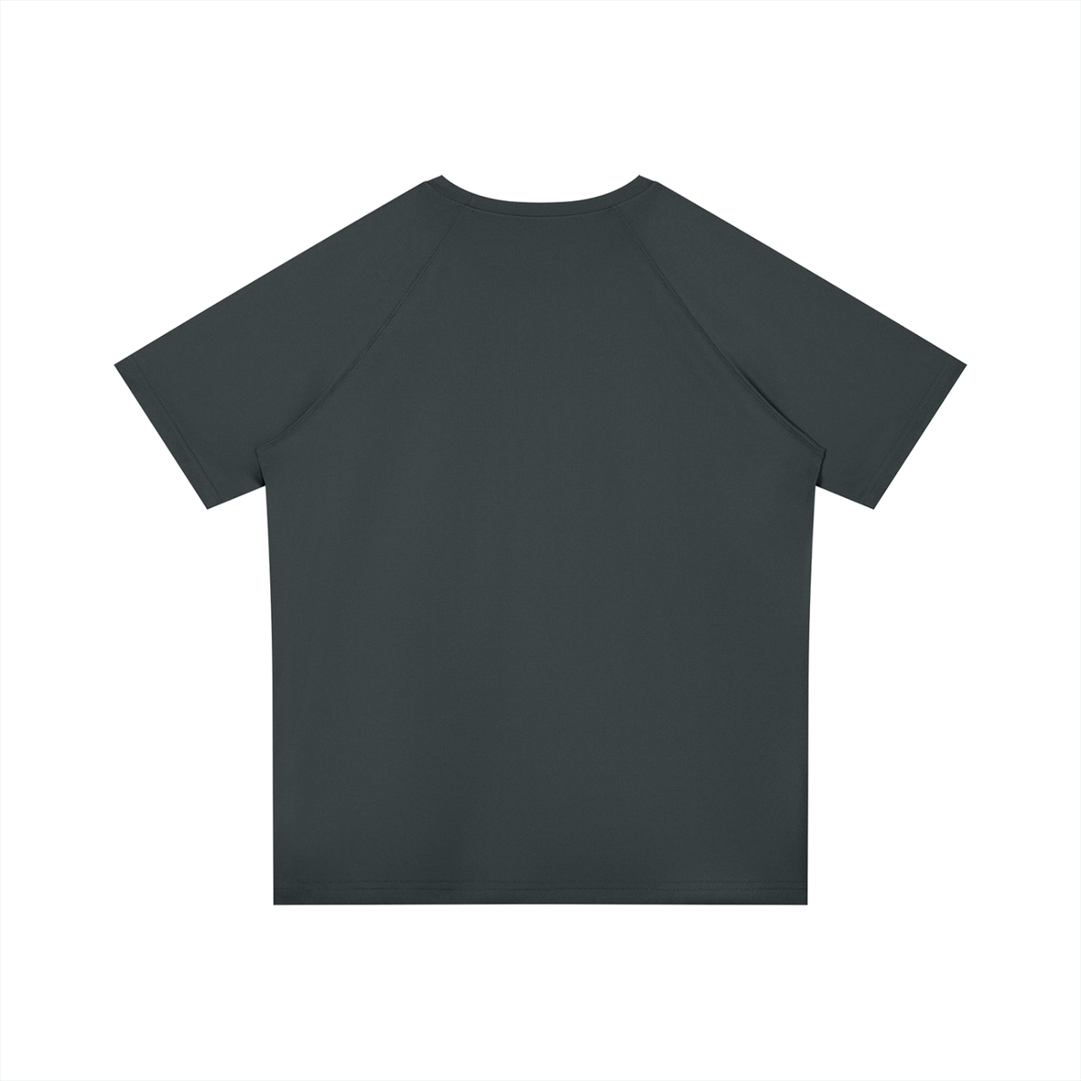 Men's Raglan Sleeve Performance T-Shirt in dark gray, alternate angle