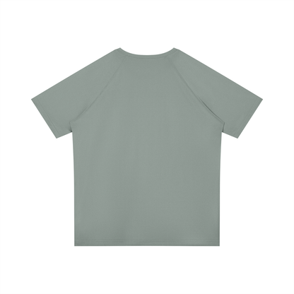 Men's Raglan Sleeve Performance T-Shirt in gray, alternate angle