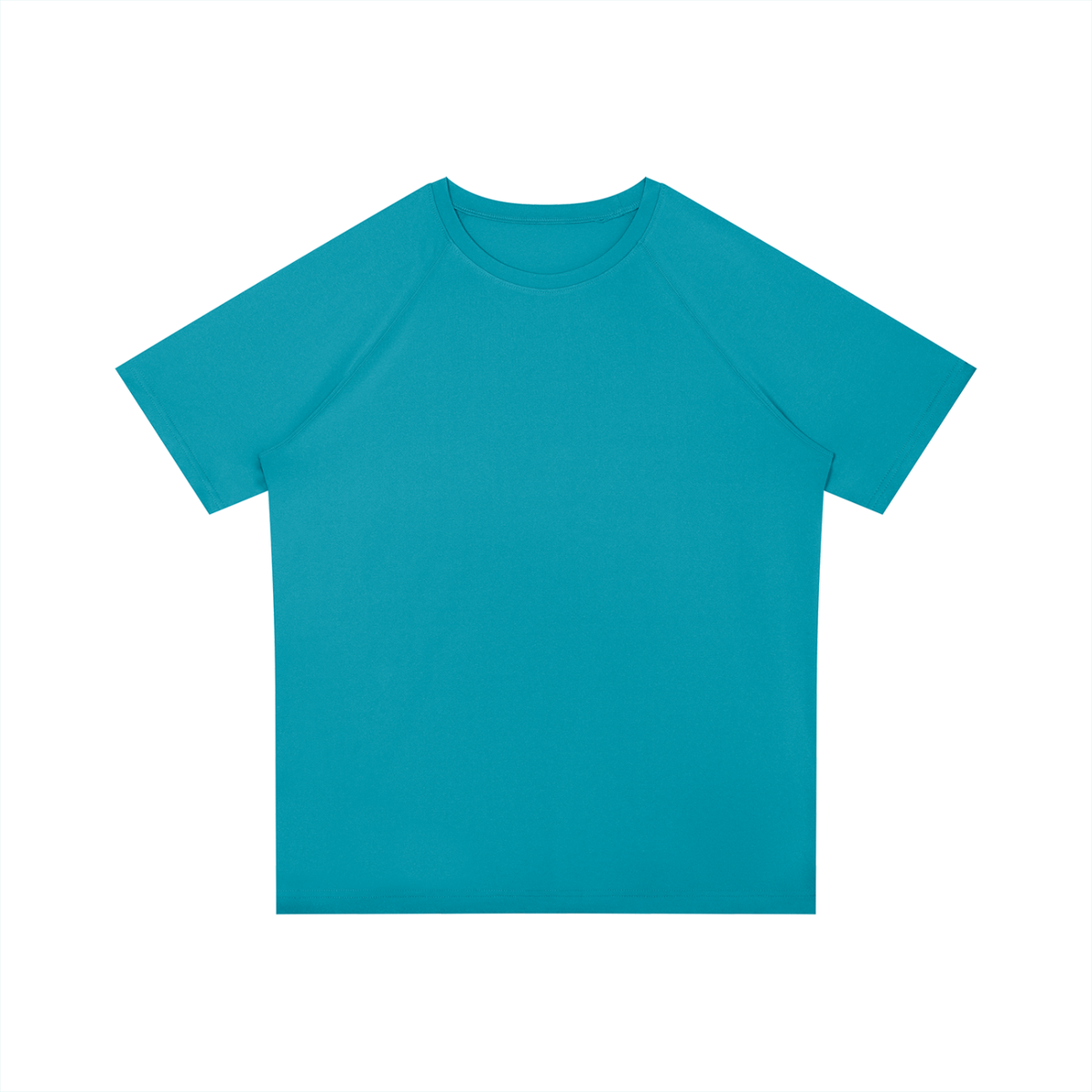 Men's Raglan Sleeve Performance T-Shirt in peacock blue