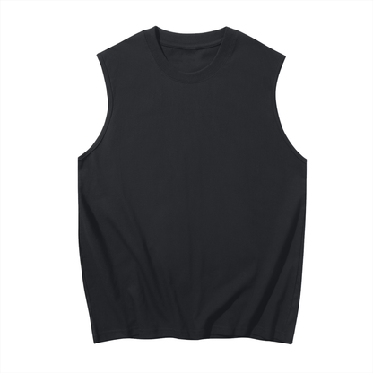 Men's Sleeveless Cotton Tank Top in black