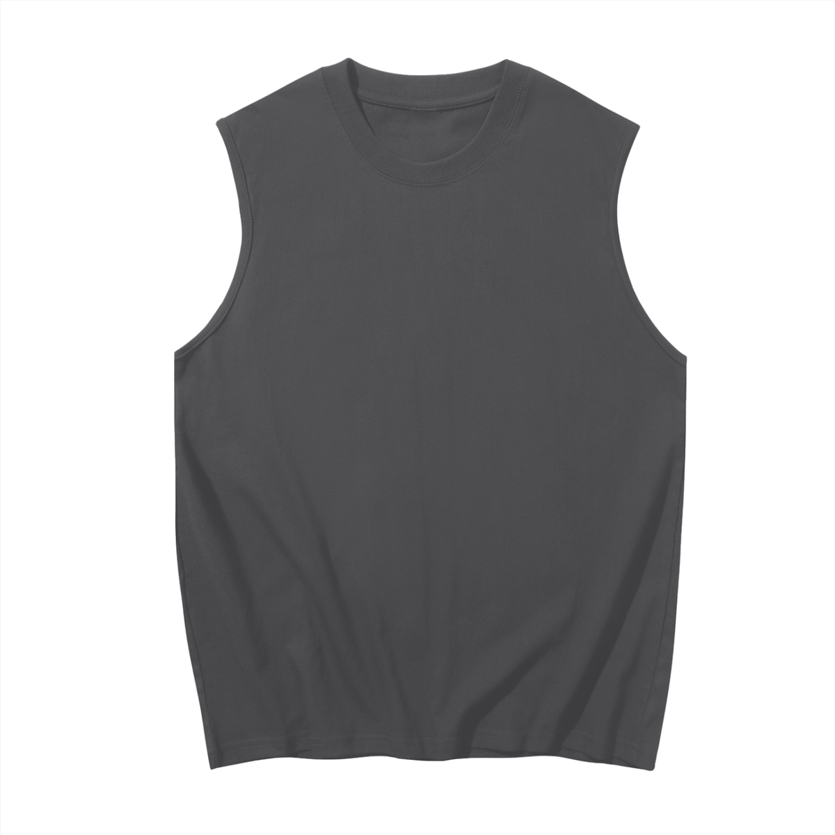Men's Sleeveless Cotton Tank Top in medium grey