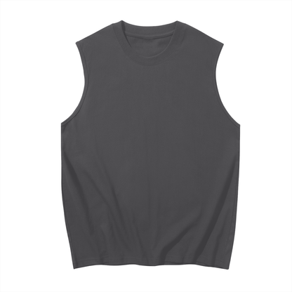 Men's Sleeveless Cotton Tank Top in medium grey