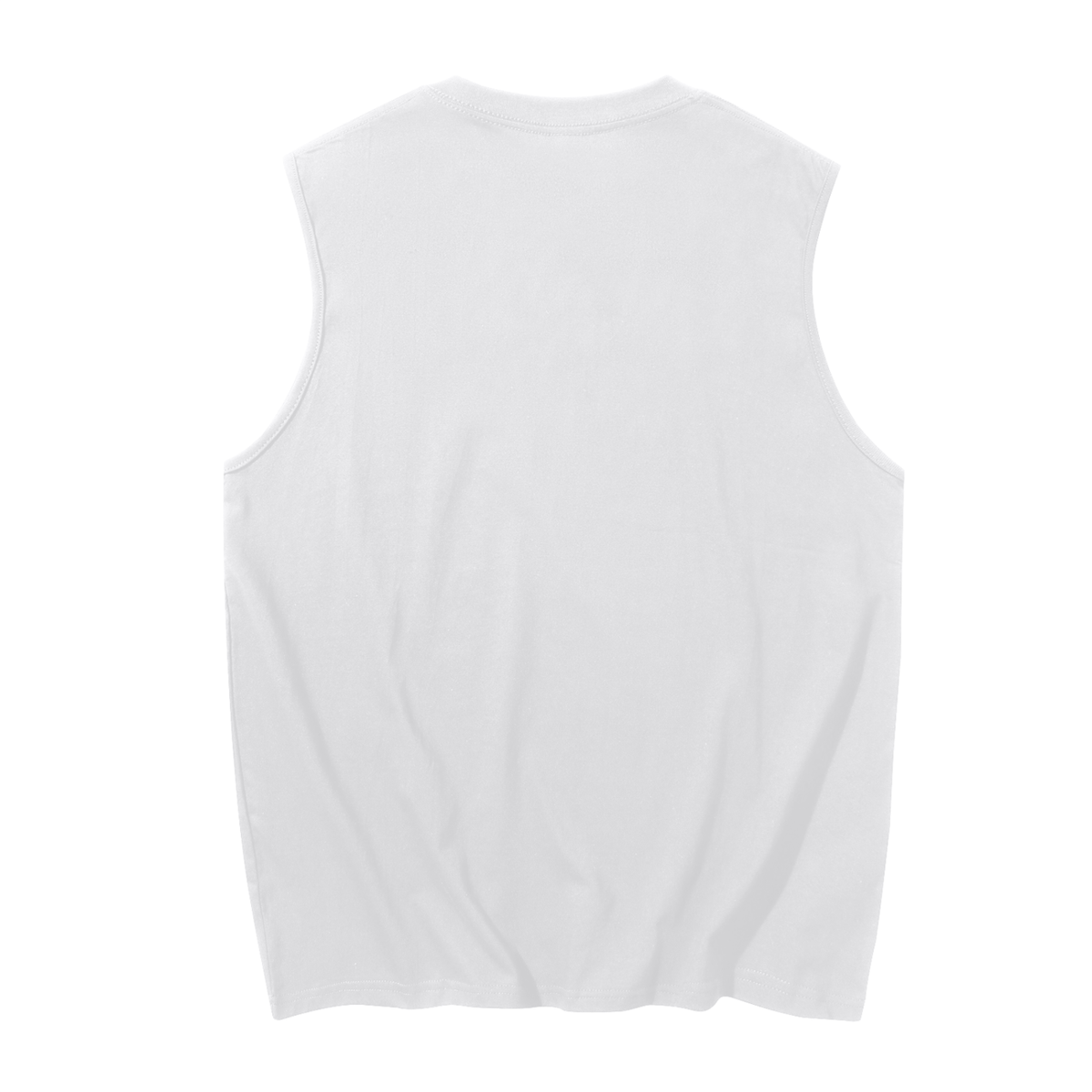 Men's Sleeveless Cotton Tank Top in white, alternate angle