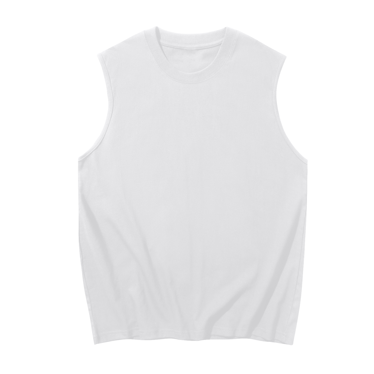 Men's Sleeveless Cotton Tank Top in white