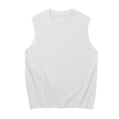 Men's Sleeveless Cotton Tank Top in white