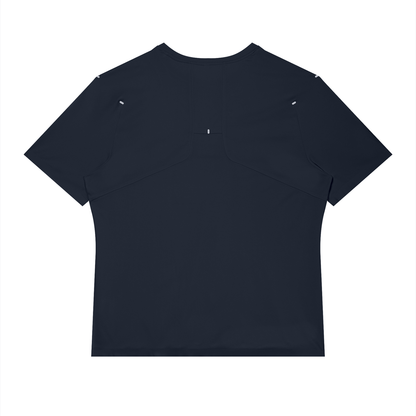 Men's Slim Fit Raglan Polyester T-Shirt in navy blue, alternate angle