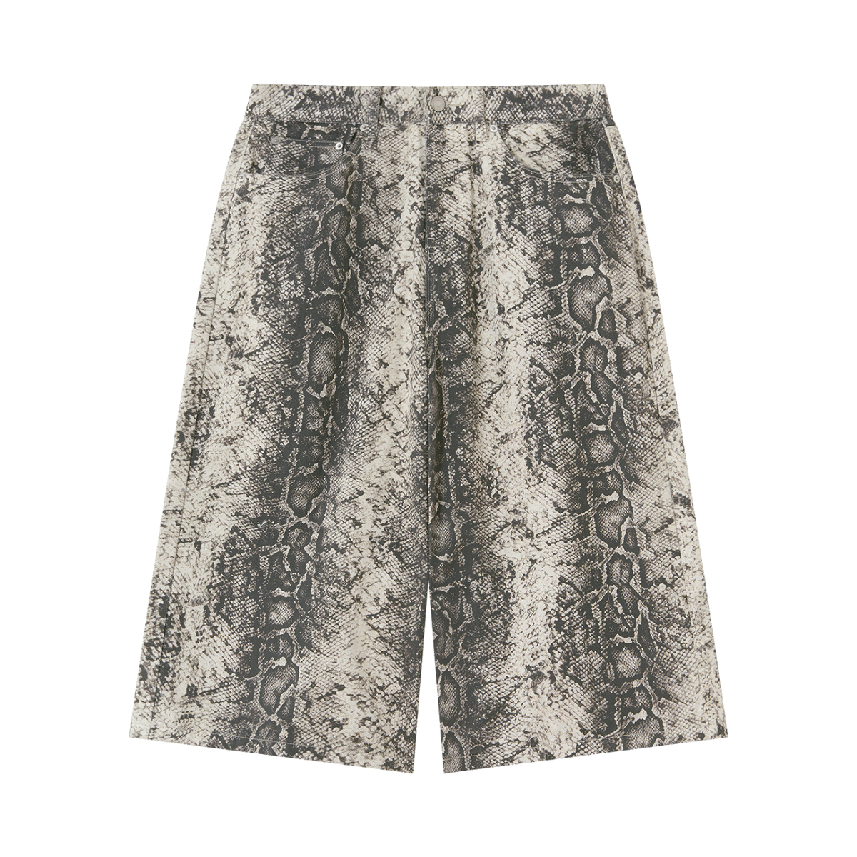 Men's Snake Print Shorts in white snake print
