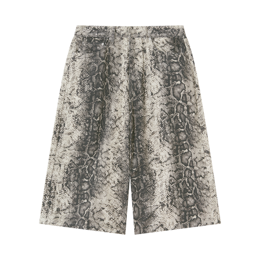 Men's Snake Print Shorts in white snake print