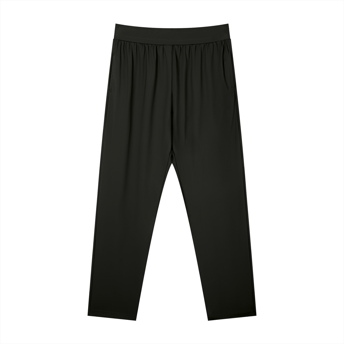 Men's Straight Leg Elastic Waist Pants in black