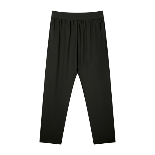 Men's Straight Leg Elastic Waist Pants in black