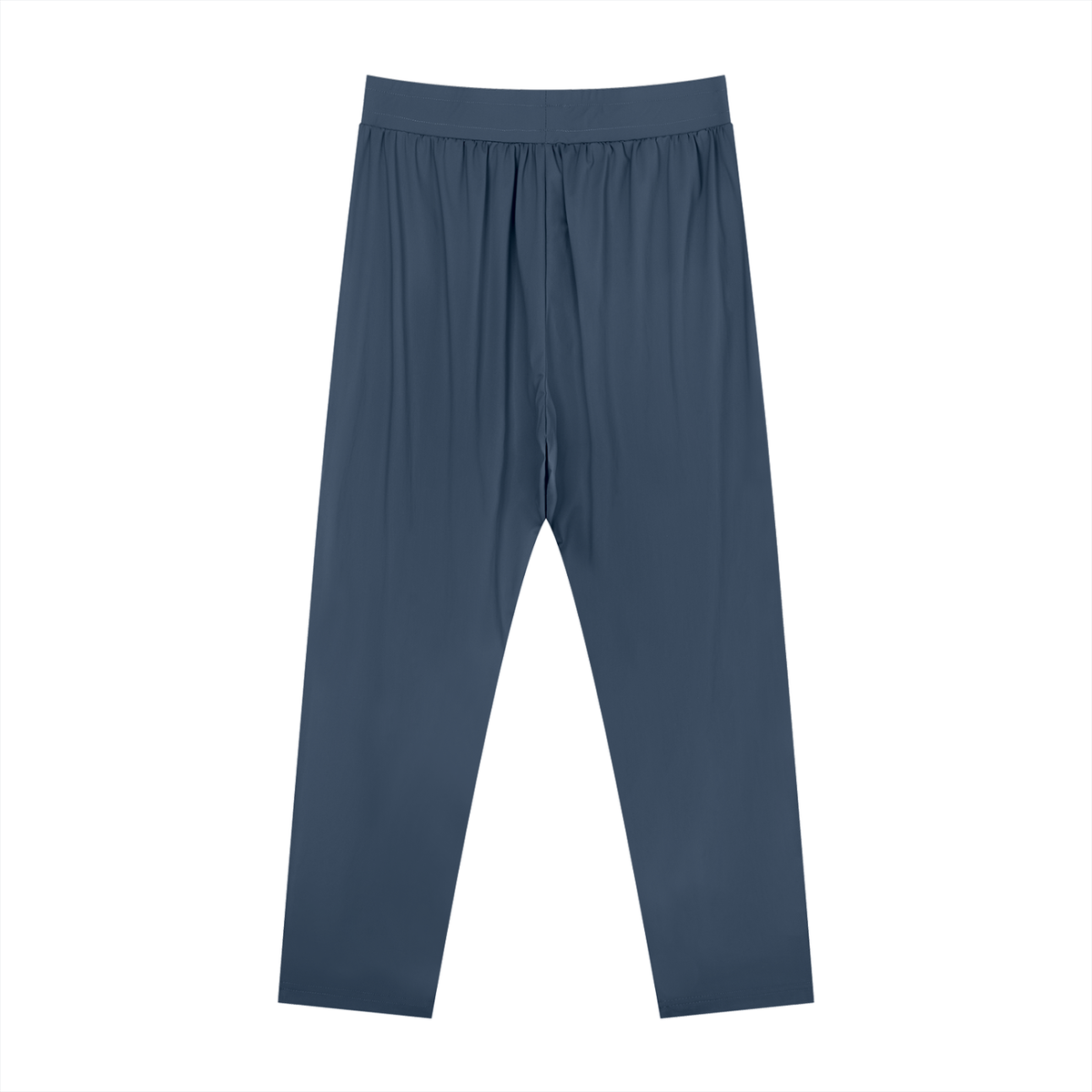Men's Straight Leg Elastic Waist Pants in blue, alternate angle
