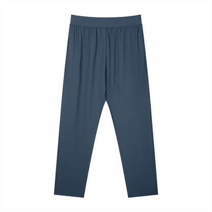 Men's Straight Leg Elastic Waist Pants in blue