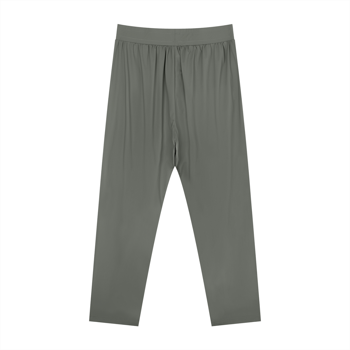 Men's Straight Leg Elastic Waist Pants in gray, alternate angle
