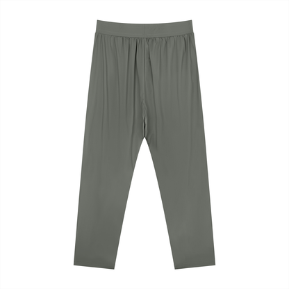 Men's Straight Leg Elastic Waist Pants in gray, alternate angle