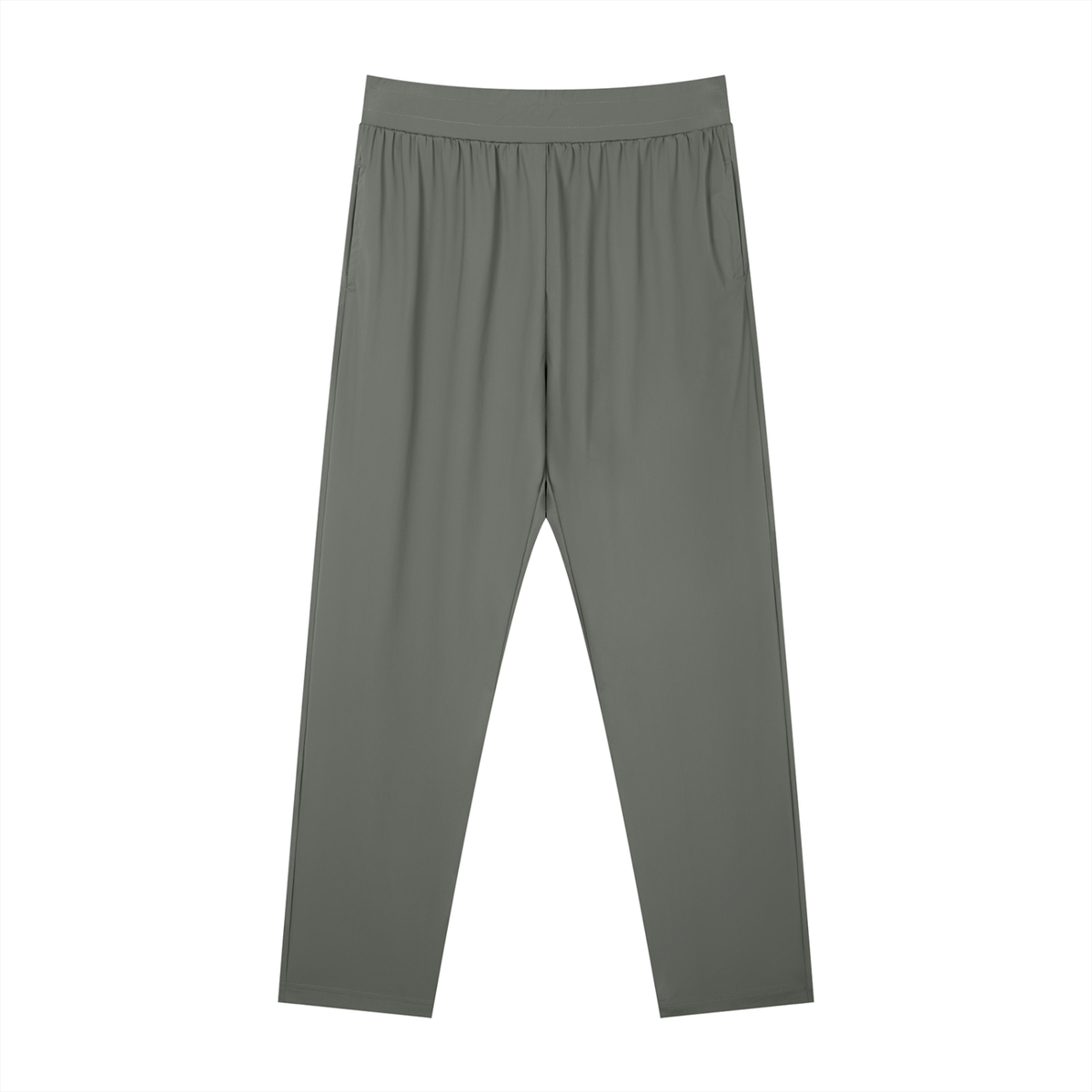 Men's Straight Leg Elastic Waist Pants in gray