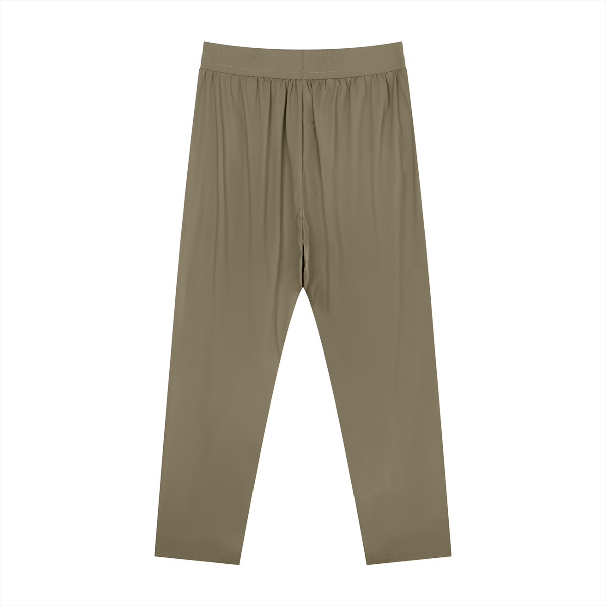 Men's Straight Leg Elastic Waist Pants in khaki, alternate angle