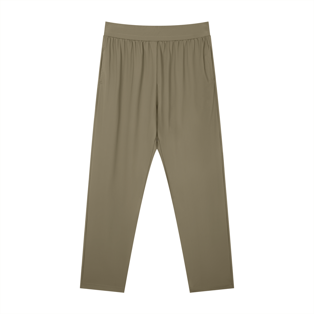 Men's Straight Leg Elastic Waist Pants in khaki