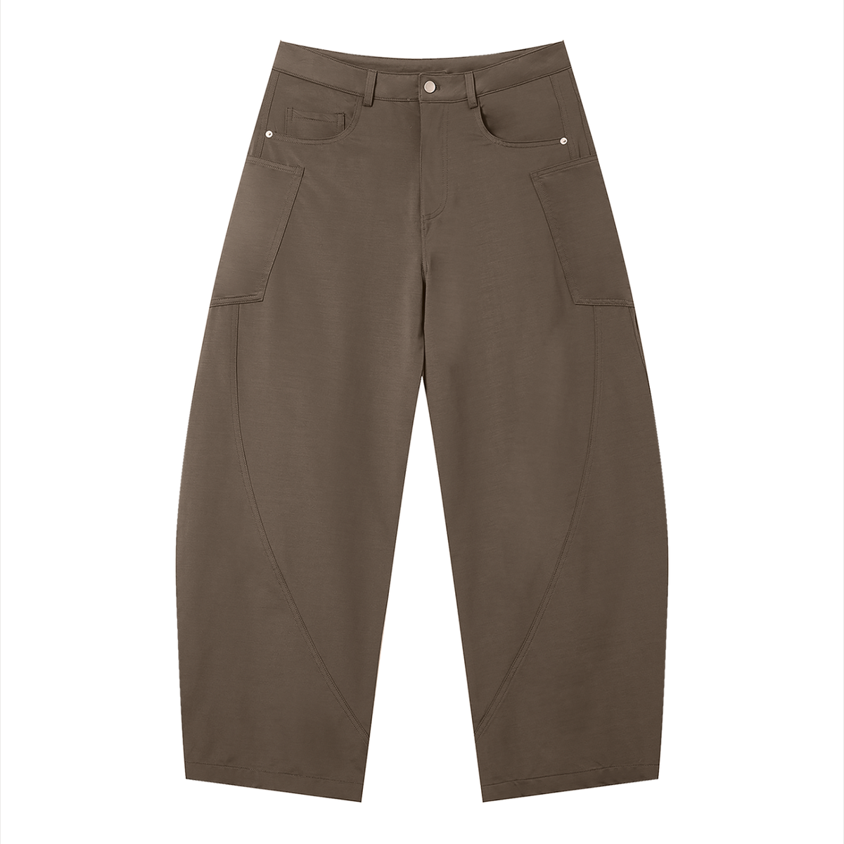 Men's Stretch Barrel Leg Pants in coffee