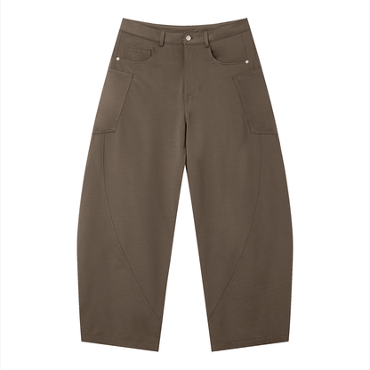 Men's Stretch Barrel Leg Pants in coffee