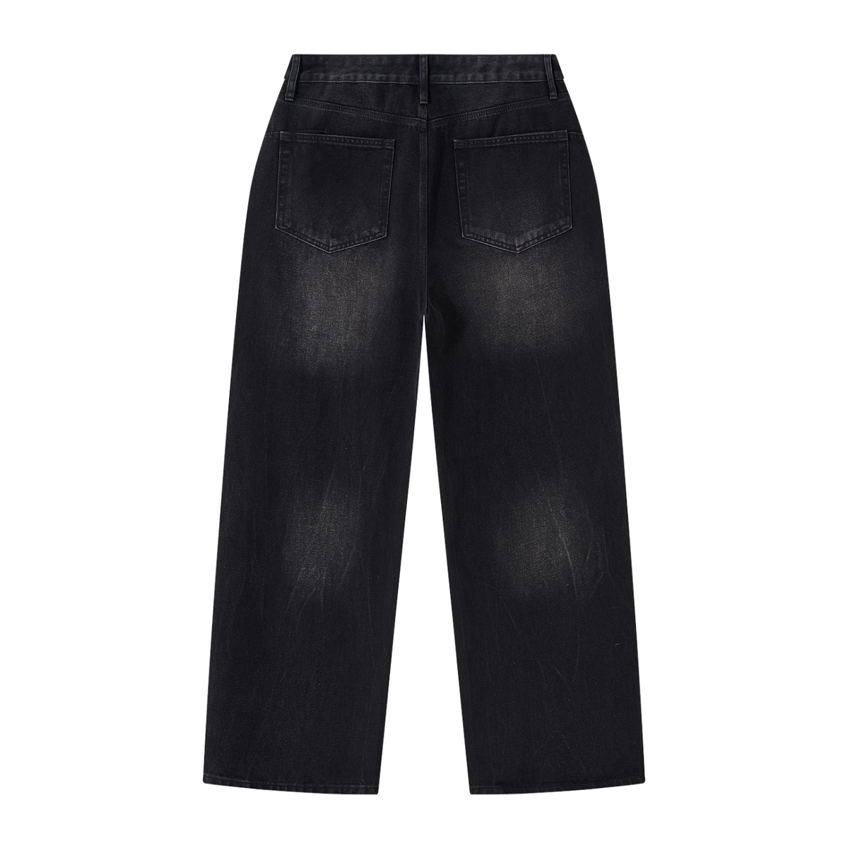 Men's Sunfade Vintage Wash Wide Leg Jeans in black, alternate angle