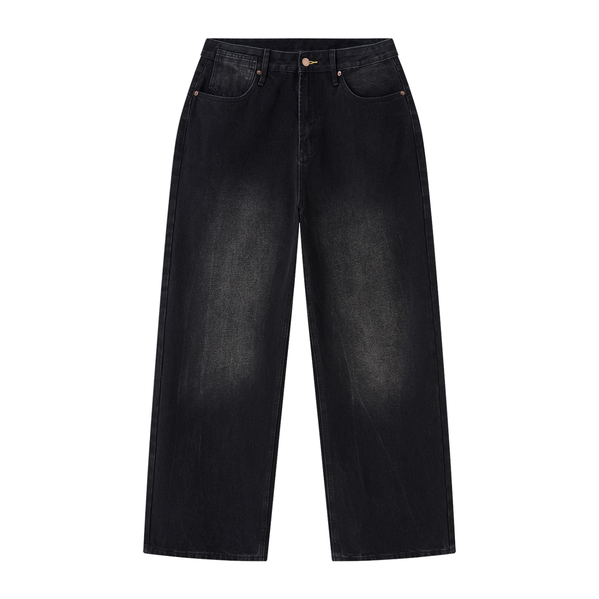 Men's Sunfade Vintage Wash Wide Leg Jeans in black