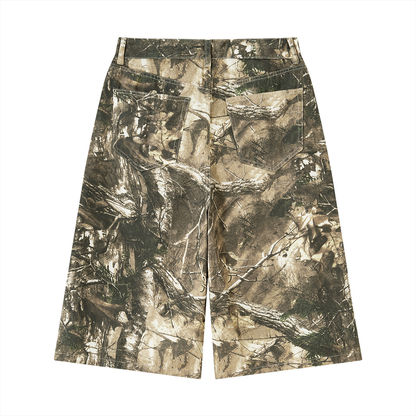 Men's Tree Camo Shorts in brown tree camo, alternate angle