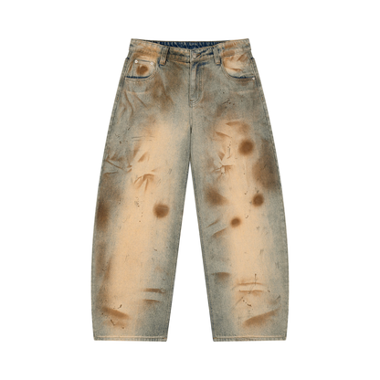 Men's Vintage Wash Barrel Leg Jeans - 450 gsm in jeans blue