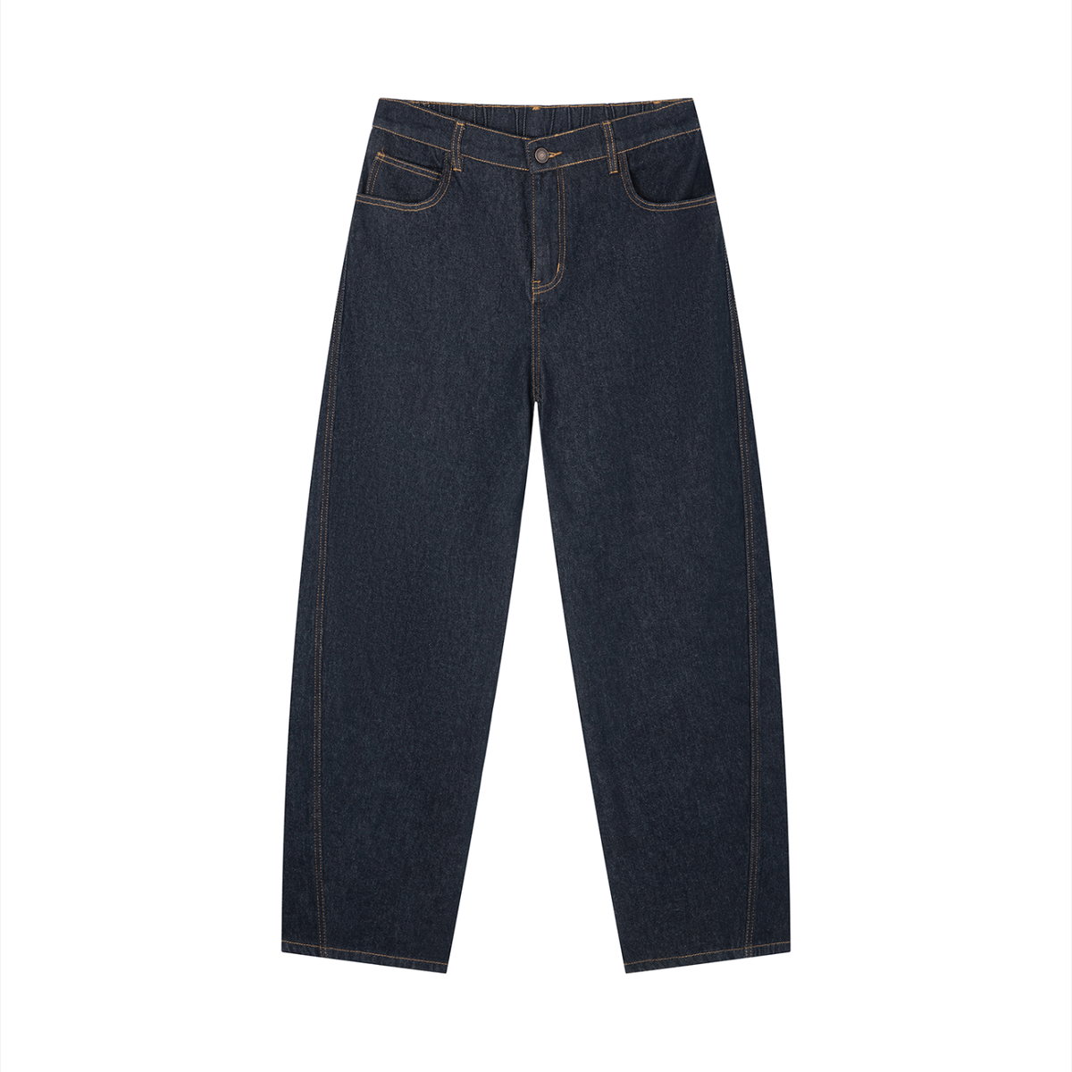 Men's Vintage Wash Barrel Leg Jeans in navy blue