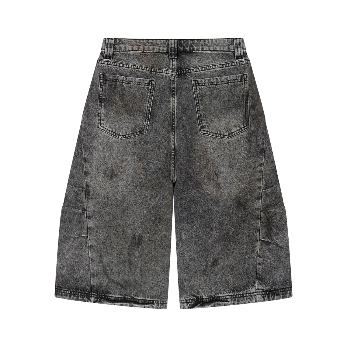 Men's Vintage Wash Denim Jean Shorts in black, alternate angle