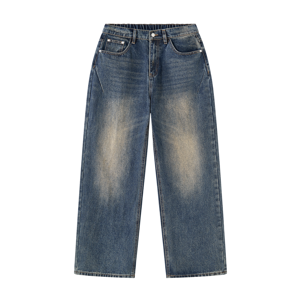 Men's Vintage Wash Denim Jeans - Loose fit in jeans blue