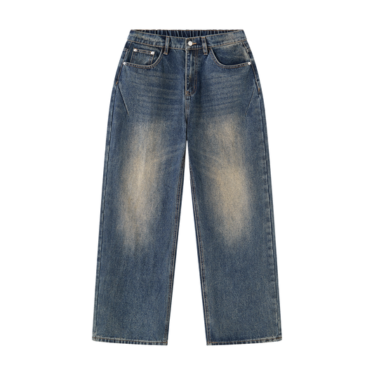 Men's Vintage Wash Denim Jeans - Loose fit in jeans blue