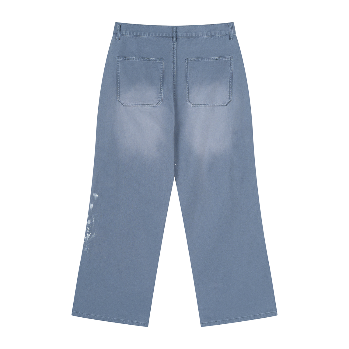 Men's Vintage Wash Splatter Denim Jeans in jeans blue, alternate angle