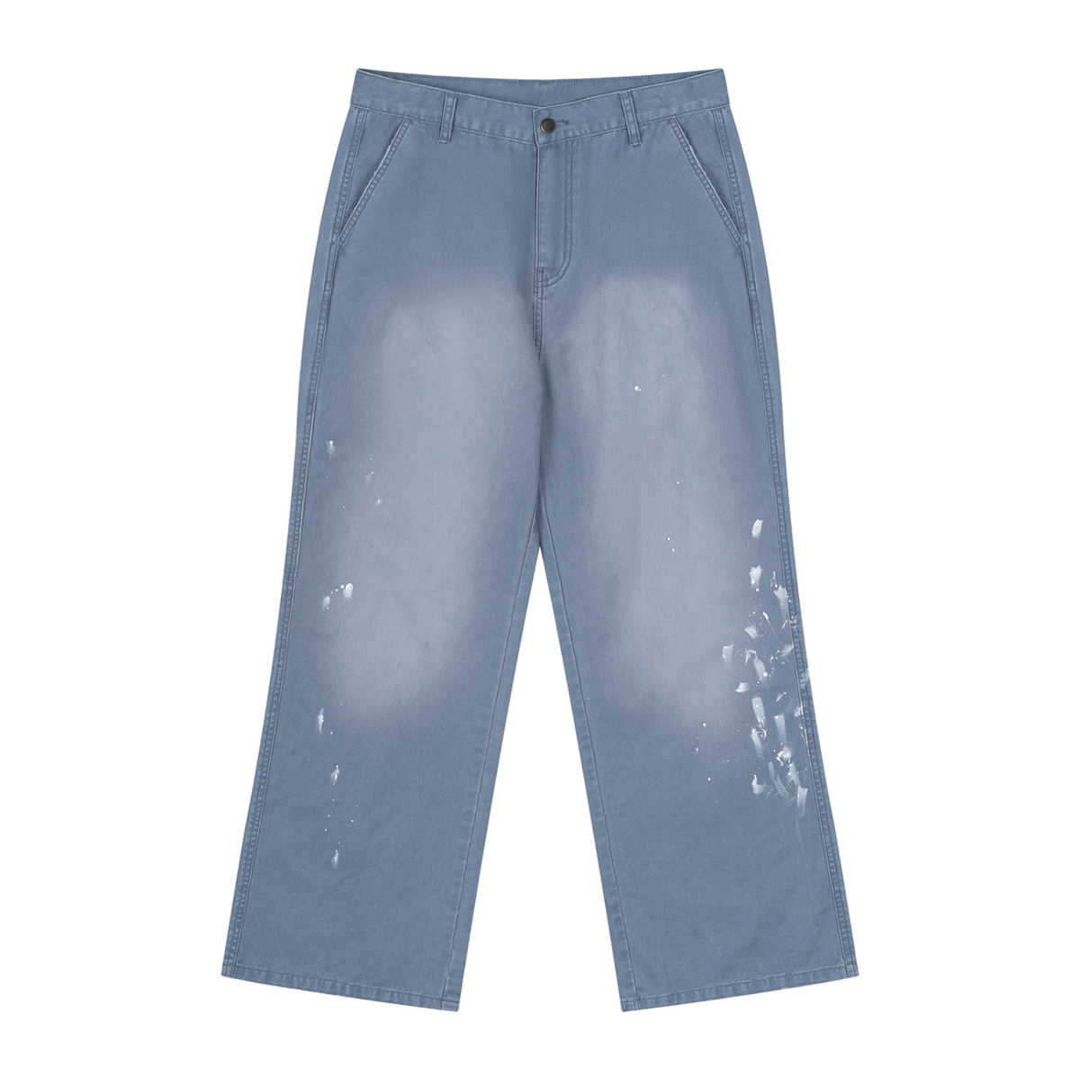 Men's Vintage Wash Splatter Denim Jeans in jeans blue