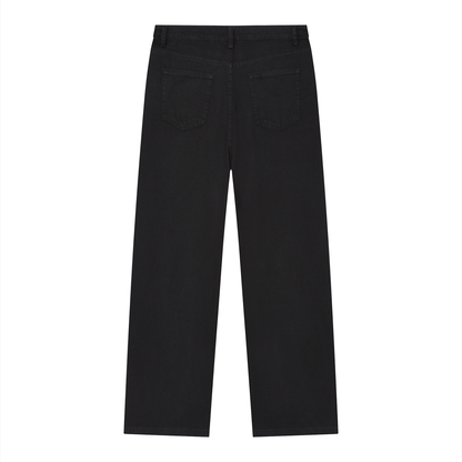 Men's Vintage Wash Straight Leg Jeans in black, alternate angle