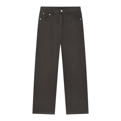 Men's Vintage Wash Straight Leg Jeans in dark gray