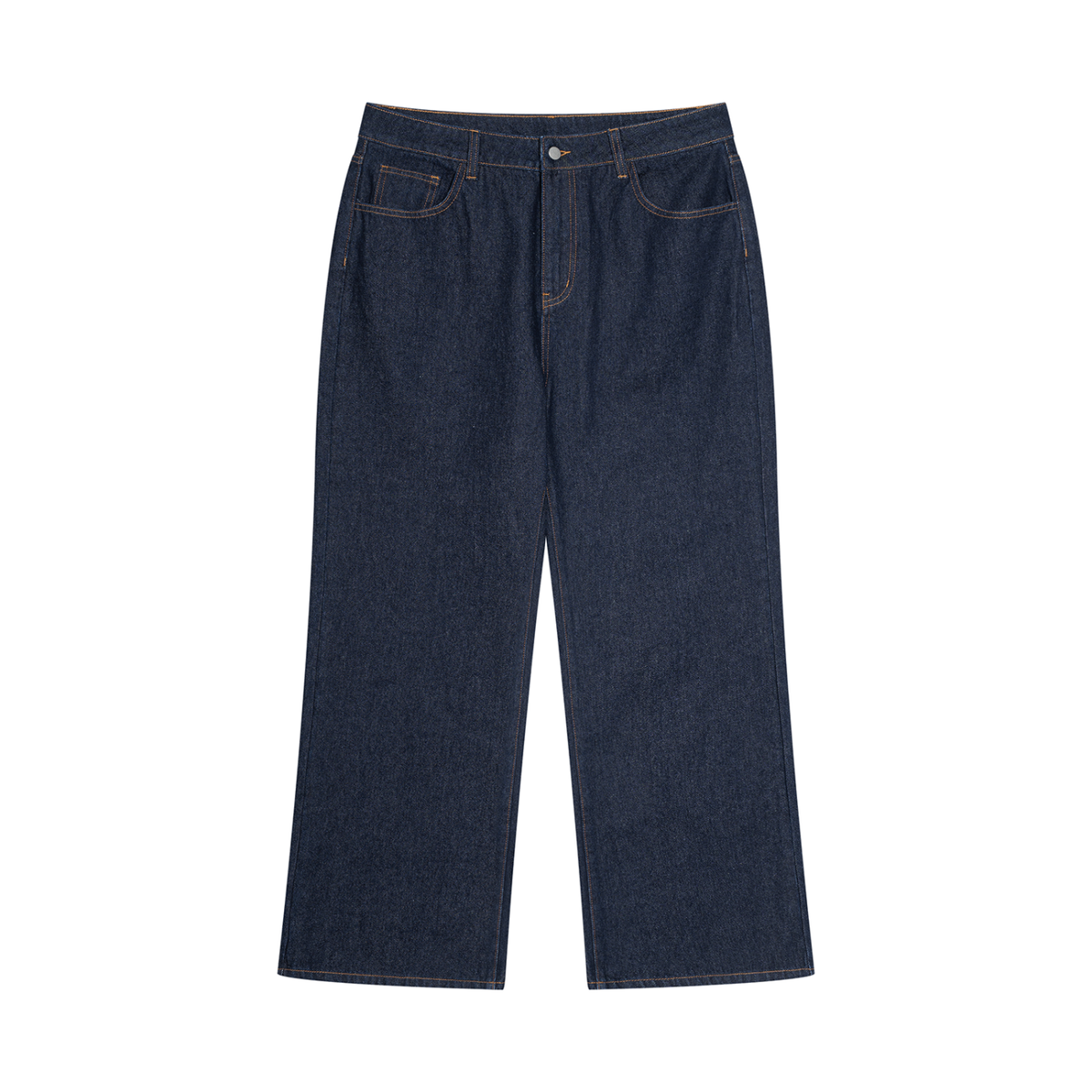 Men's Vintage Wash Topstitched Denim Jeans in jeans blue