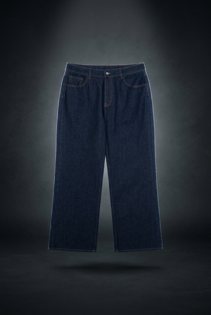 Men's Vintage Wash Topstitched Denim Jeans, view 1