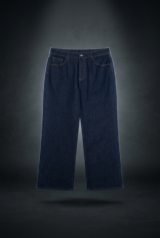 Men's Vintage Wash Topstitched Denim Jeans, view 1